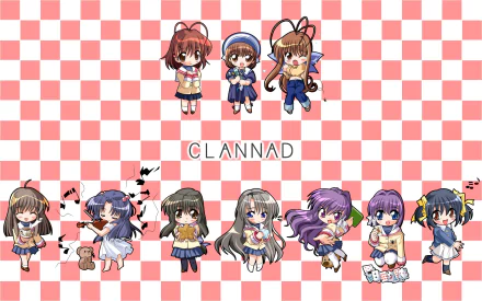 Yukine Miyazawa Kotomi Ichinose Fuuko Ibuki Tomoyo Sakagami Kyou Fujibayashi Ryou Fujibayashi Mei Sunohara Sanae Furukawa Ushio Okazaki Nagisa Furukawa Anime Clannad HD Desktop Wallpaper | Background Image