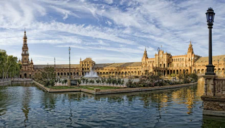 Spain Seville man made Plaza de España HD Desktop Wallpaper | Background Image