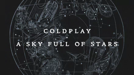 HD wallpaper featuring intricate celestial designs with the text Coldplay - A Sky Full of Stars, capturing the essence of the band's ethereal music theme.