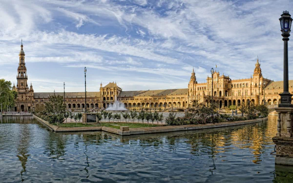 Spain Seville man made Plaza de España HD Desktop Wallpaper | Background Image