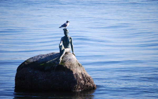 man made Girl in a Wetsuit Statue HD Desktop Wallpaper | Background Image