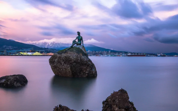 man made Girl in a Wetsuit Statue HD Desktop Wallpaper | Background Image