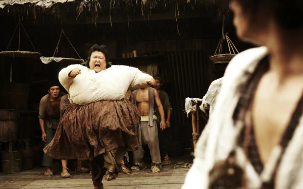 HD desktop wallpaper scene from Journey To The West, featuring an expressive character in dynamic action.