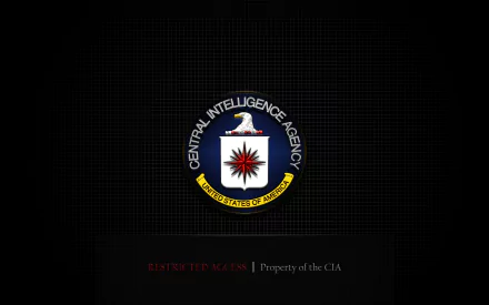 HD desktop wallpaper featuring the Central Intelligence Agency (CIA) military logo with a dark background and subtle grid pattern.