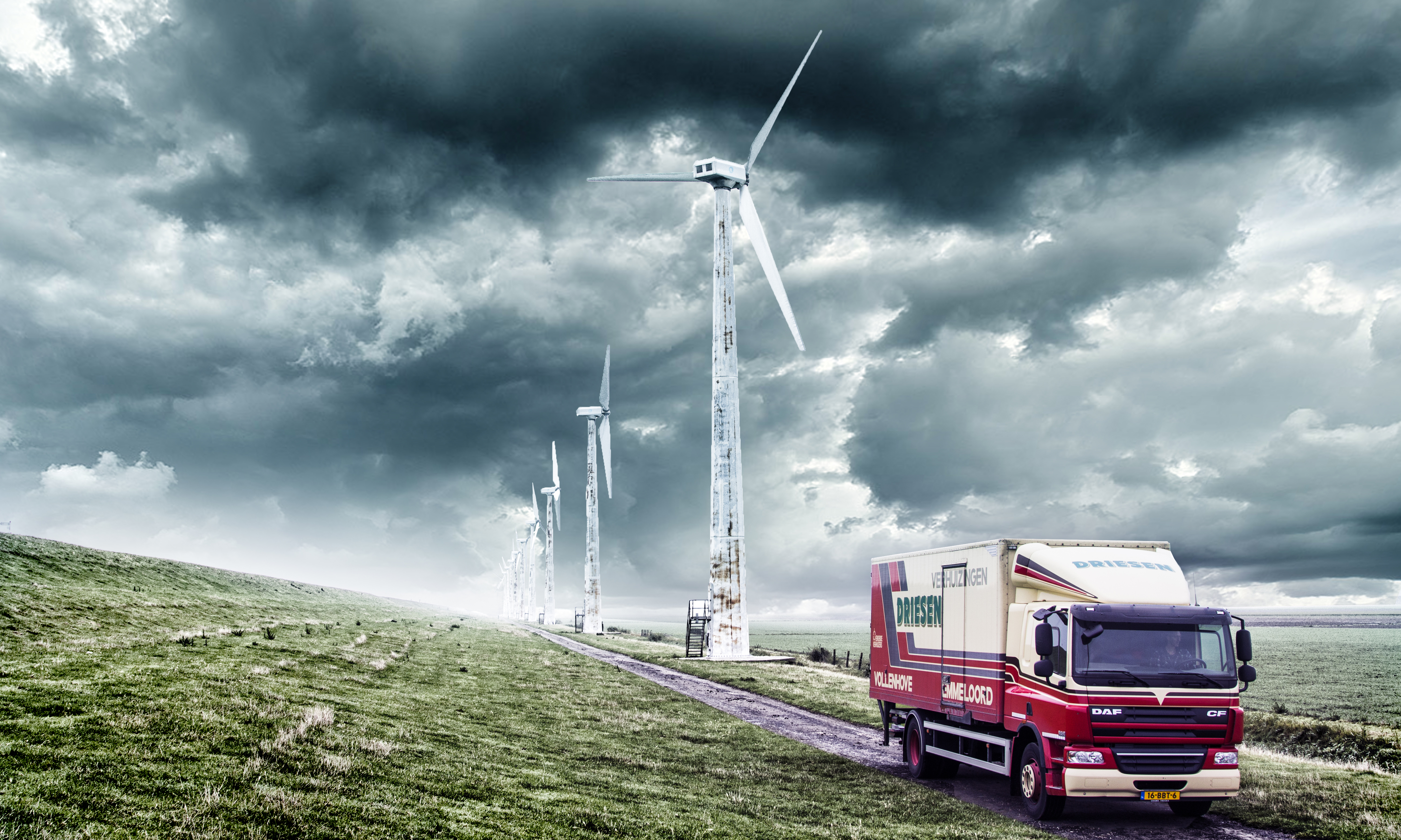 Truck and windmills by rudydriesen