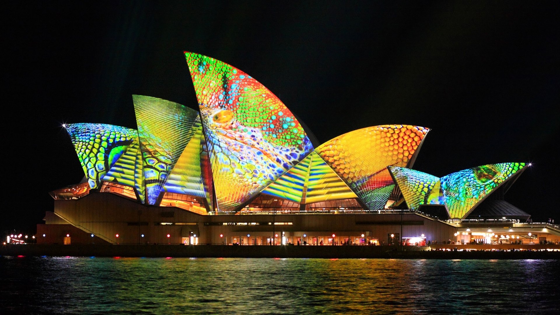 Download Colorful Light Sydney Man Made Sydney Opera House HD Wallpaper