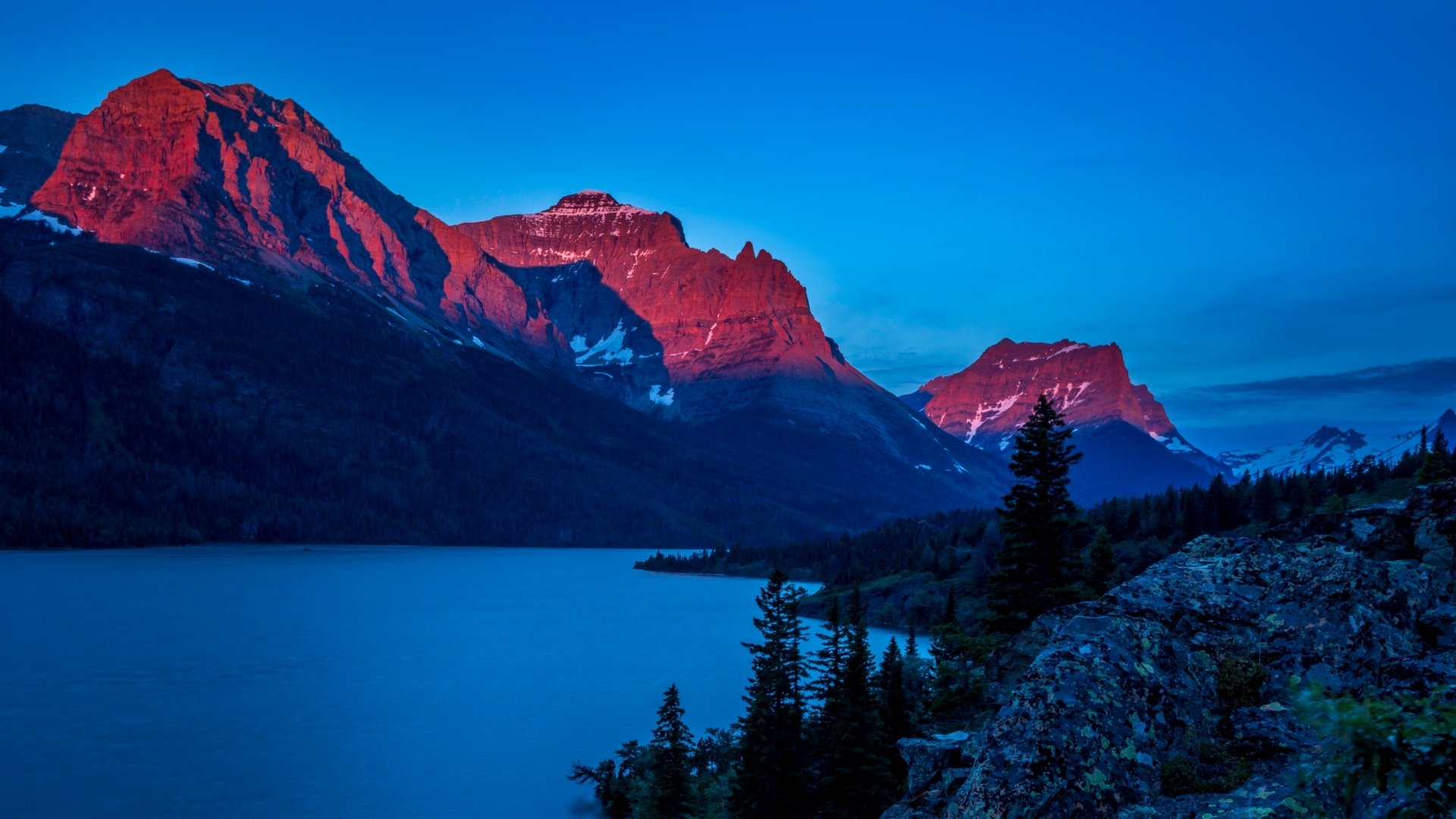 Download Nature Saint Mary Lake HD Wallpaper