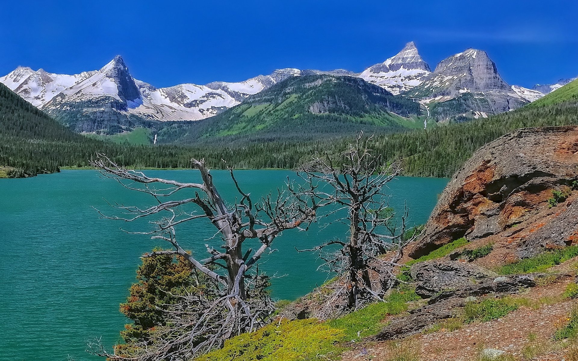 Download Nature Saint Mary Lake HD Wallpaper