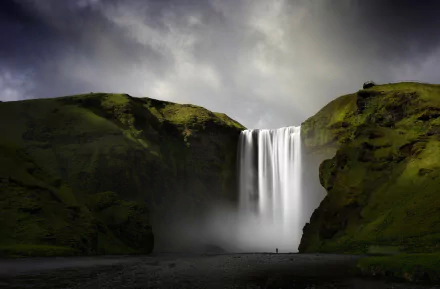 Iceland river waterfall nature Skógafoss HD Desktop Wallpaper | Background Image