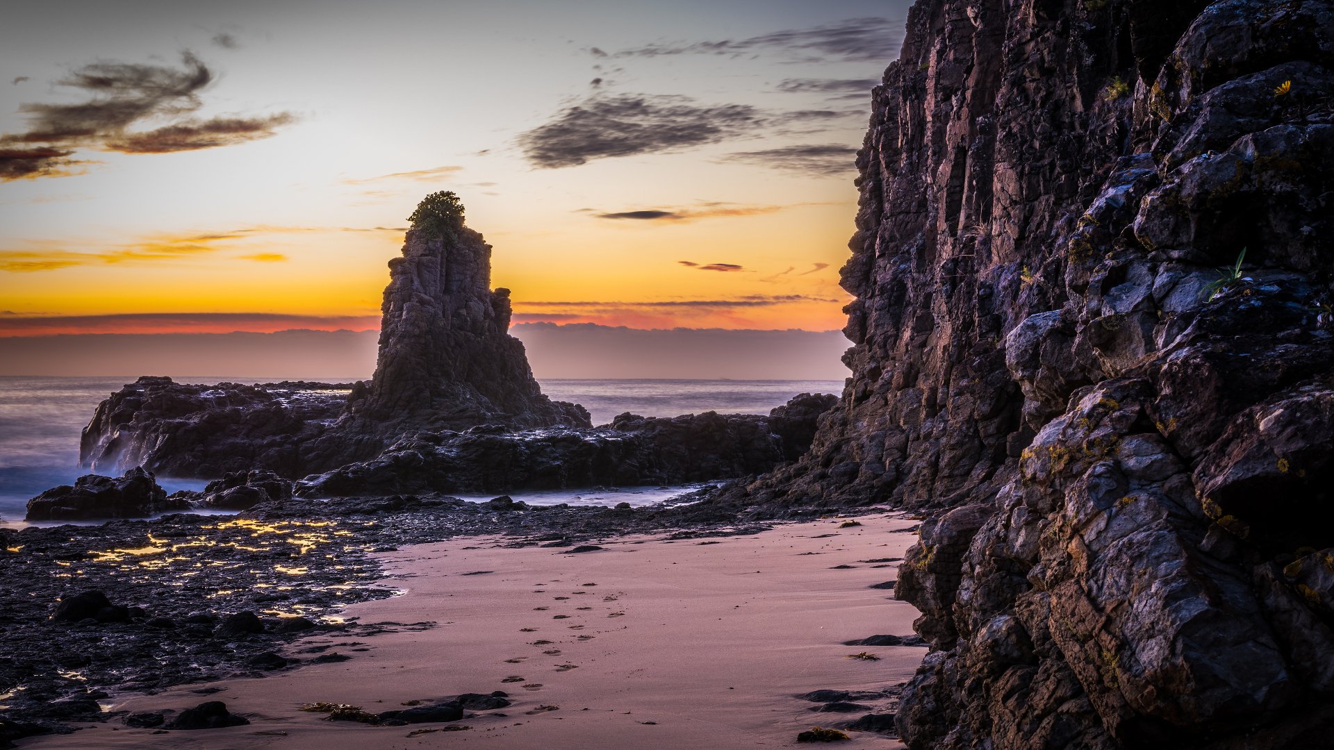 Rocky Coast Sunset — 4K Ultra HD Nature Wallpaper | 3840x2160 ...
