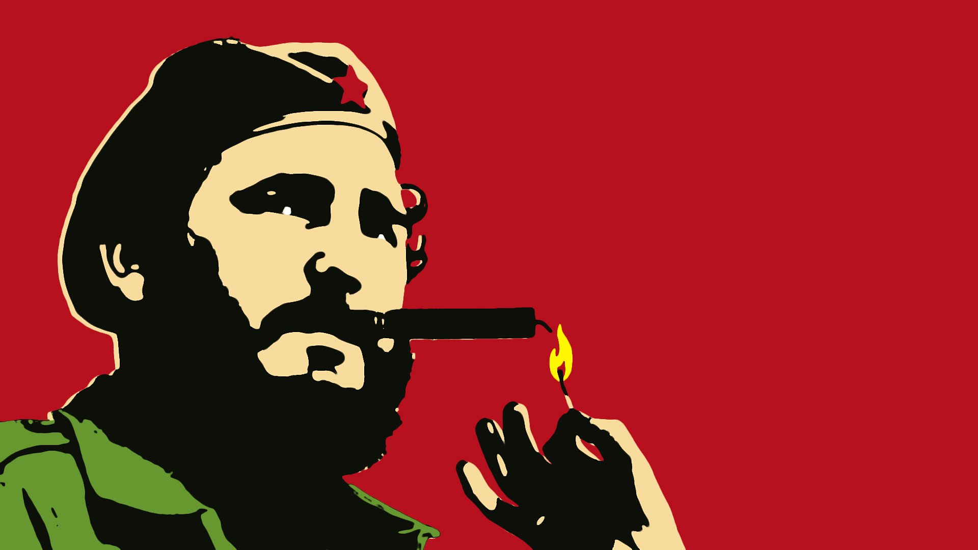 Фидель Кастро с сигарой арт