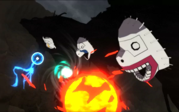 HD PC desktop wallpaper featuring Hidan and Kakuzu from Naruto in dynamic action scenes from the video game Naruto Shippuden: Ultimate Ninja Storm Revolution.