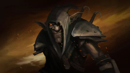 HD PC desktop wallpaper featuring a dark, shadowy character from the video game Styx: Master of Shadows in a moody, atmospheric setting.