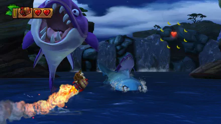 HD wallpaper of Donkey Kong Country: Tropical Freeze with characters in underwater action scene.