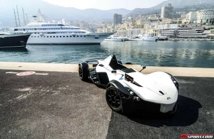 city dock ship car race car vehicle BAC Mono HD Desktop Wallpaper | Background Image