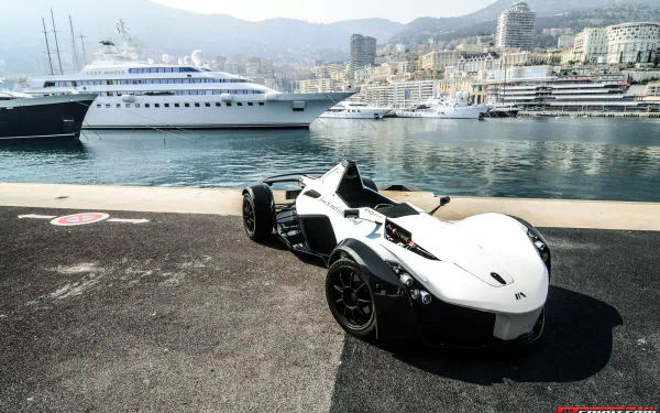 city dock ship car race car vehicle BAC Mono HD Desktop Wallpaper | Background Image