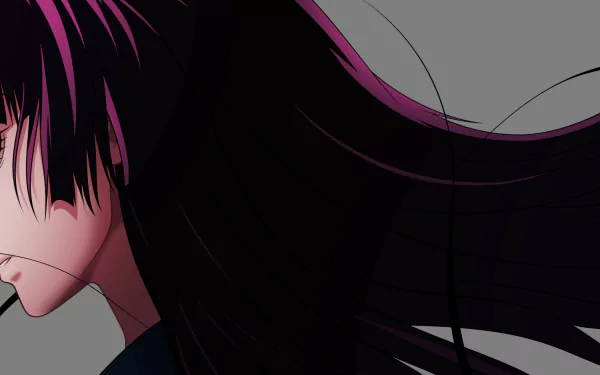 HD wallpaper featuring Yuuko Kanoe from the anime Tasogare Otome x Amnesia, showcasing her distinctive style and flowing hair against a muted background.