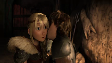Hiccup and Astrid share a tender moment in this HD wallpaper from How to Train Your Dragon 2, capturing the essence of their relationship in the animated film.