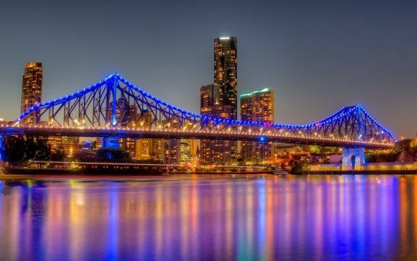 Man Made Story Bridge Bridges Brisbane Bridge City Australia HD Wallpaper | Background Image