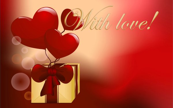 Holiday Valentine's Day Love Gift Heart Red Vector Romantic HD Wallpaper | Background Image