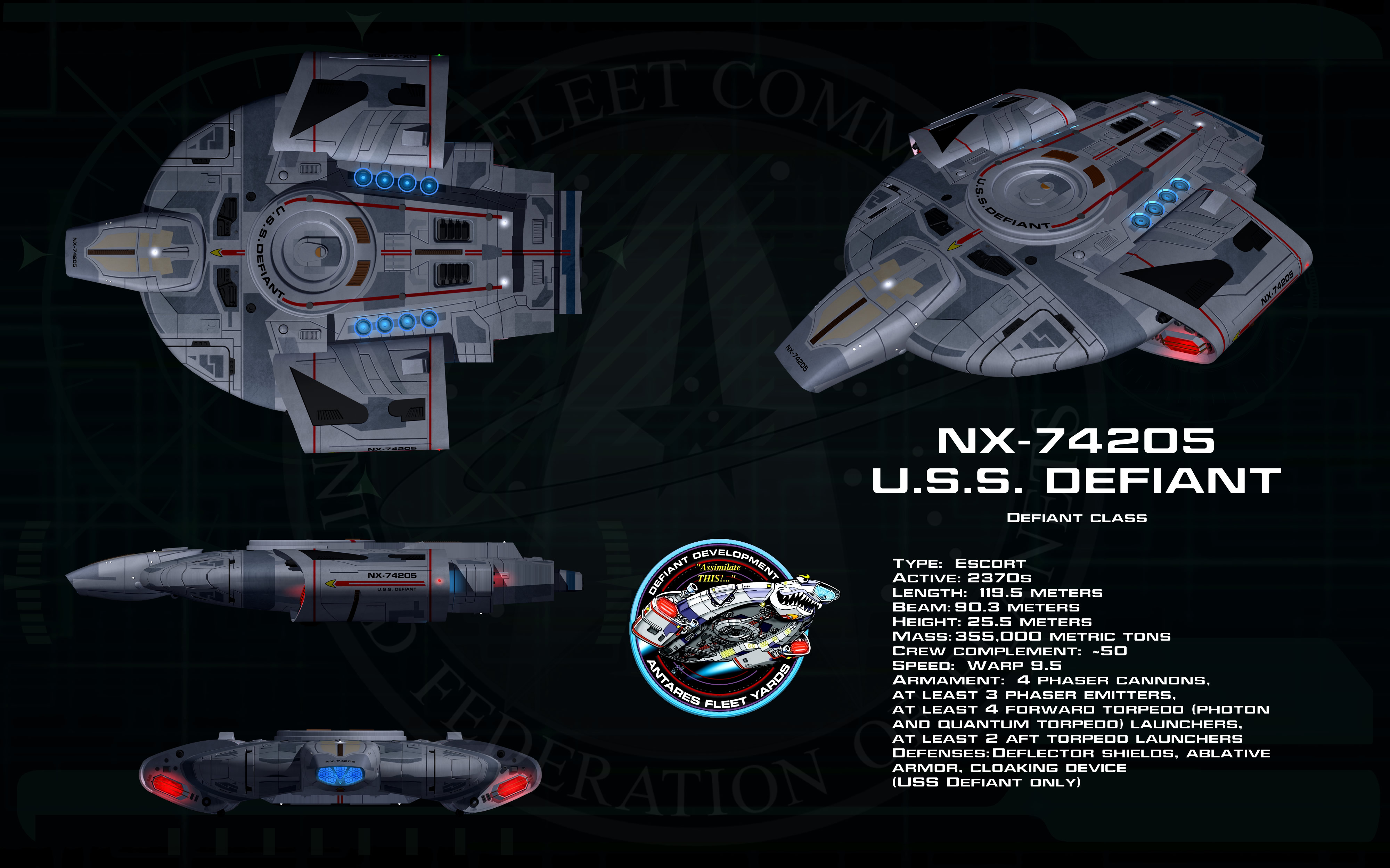 Uss Defiant Rear Download Sci Fi Star Trek 4k Ultra HD Wallpaper