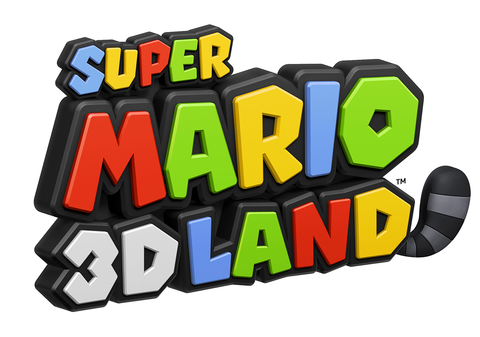 HD desktop wallpaper featuring the colorful 3D logo of the video game Super Mario 3D Land.