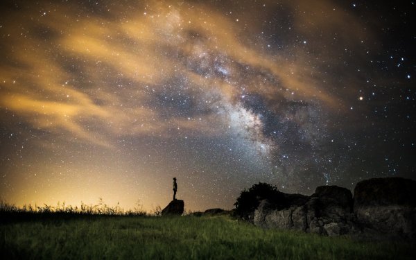 Sci Fi Milky Way Stars Landscape HD Wallpaper | Background Image
