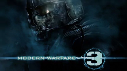 HD wallpaper featuring a mysterious soldier in tactical gear set against a dark, smoky background, showcasing the iconic game title Call of Duty: Modern Warfare 3.