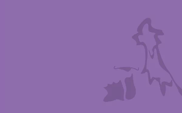 Minimalist gaming HD PC desktop wallpaper: purple Muk (Pokémon) silhouette on a simple two-tone purple background, clean minimalist video game art.