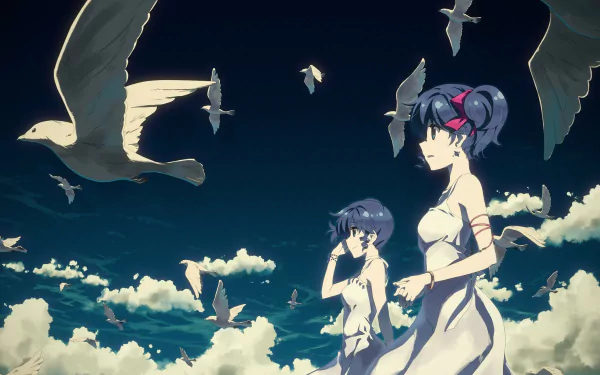 smile bracelet bird white dress dress cloud sky dove Anime ladymade star Anime Bird Sky Anime HD Desktop Wallpaper | Background Image