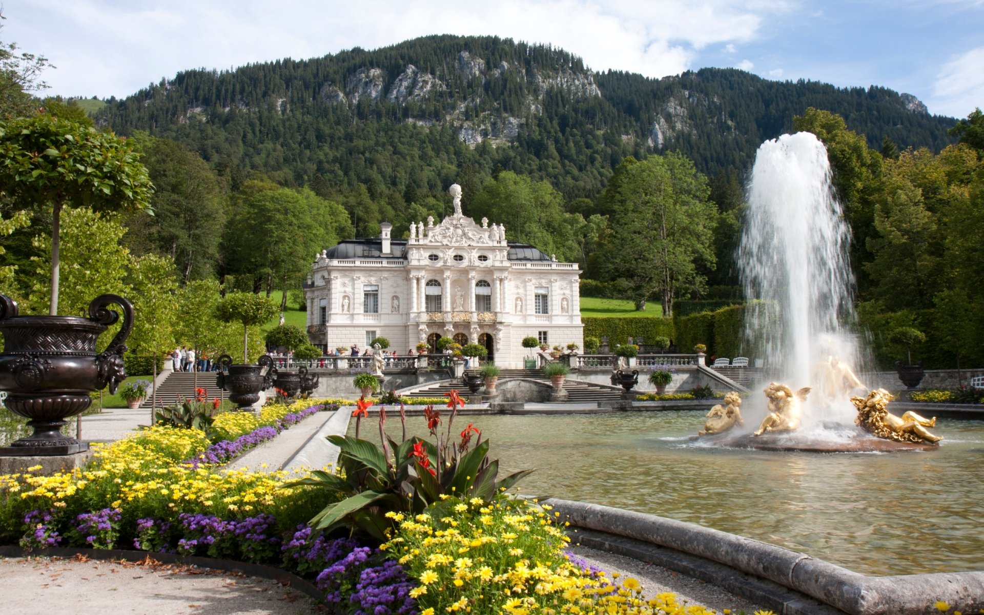 Download Man Made Linderhof Palace HD Wallpaper