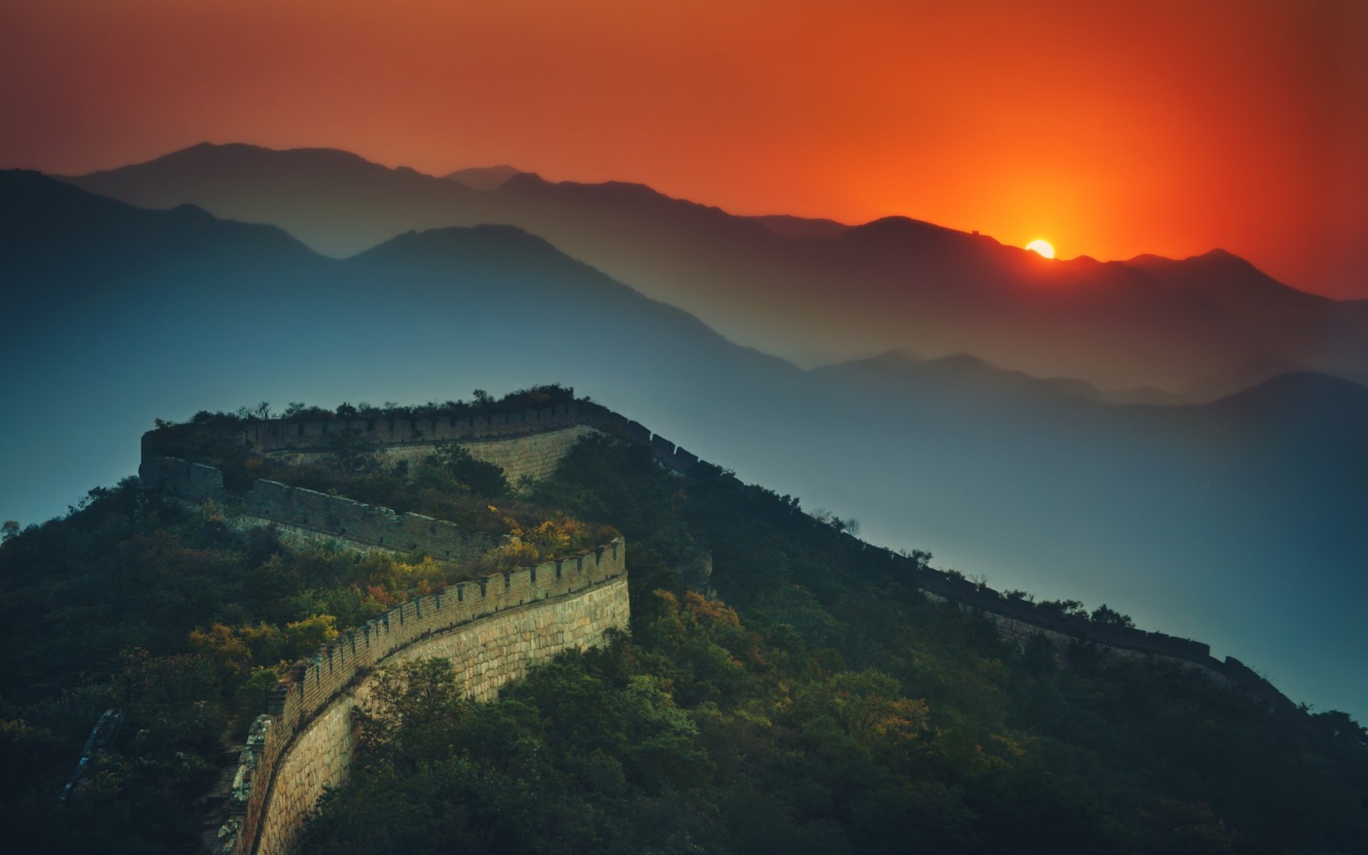 Download Sunset China Man Made Great Wall Of China 4k Ultra Hd Wallpaper