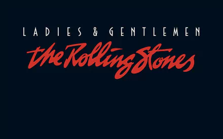 HD desktop wallpaper featuring a bold red the Rolling Stones logo and Ladies & Gentlemen text against a dark background, celebrating the iconic music band.