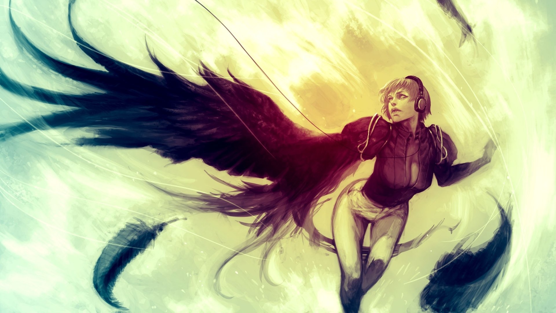 Download Fantasy Angel HD Wallpaper by Masateru Ikeda | 2000x1125 ...