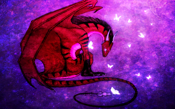 Fantasy Dragon Butterfly Purple HD Wallpaper | Background Image
