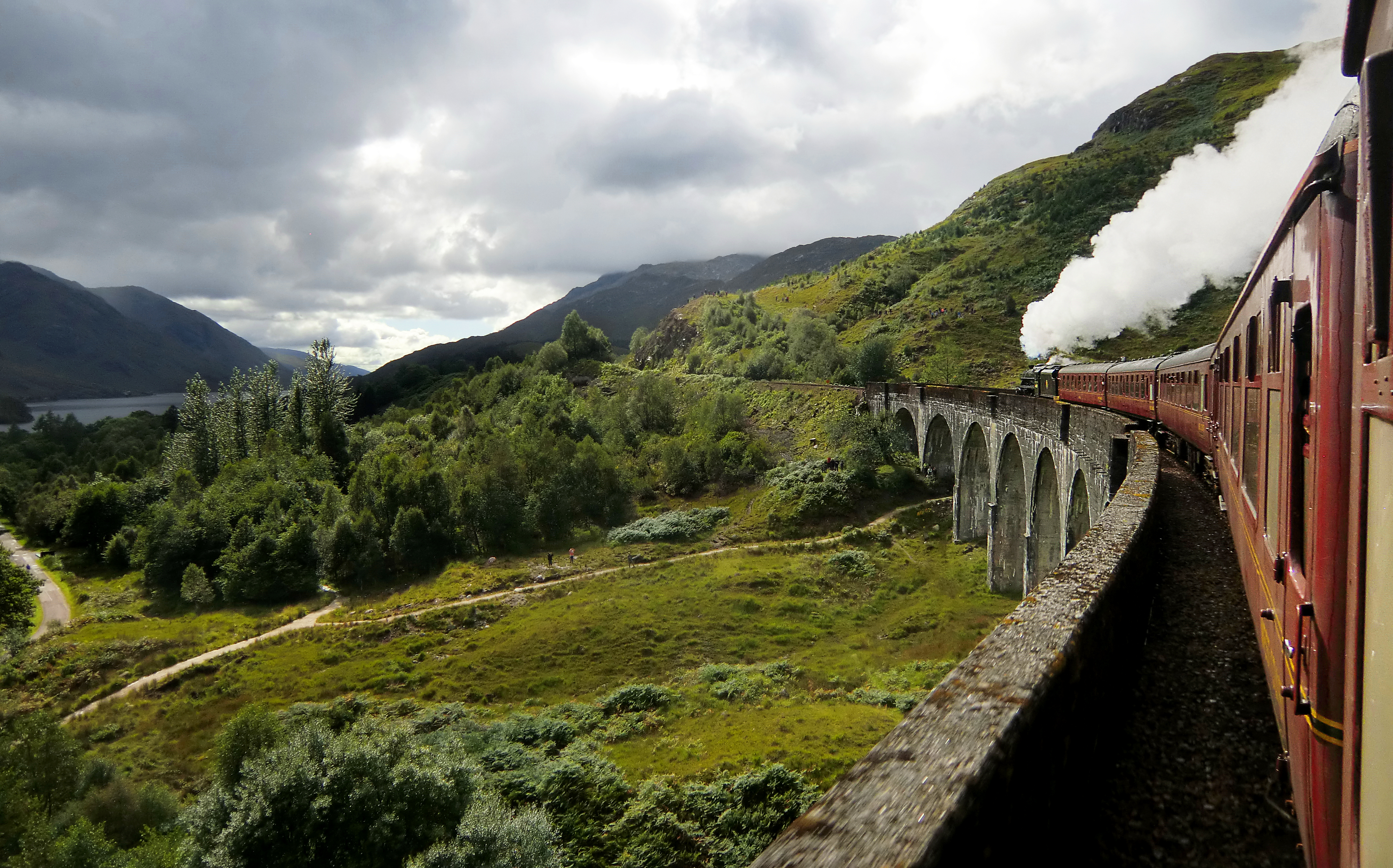 Steam train on the Glenfinnan viaduct, Scotland by Celestial