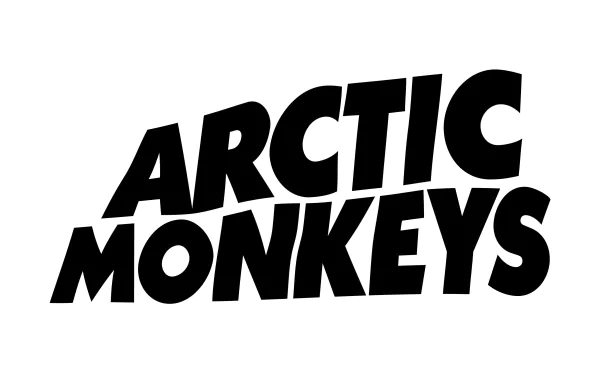 A bold graphic featuring the logo of the Arctic Monkeys, an English rock band, presented as a 4K Ultra HD desktop wallpaper and background.