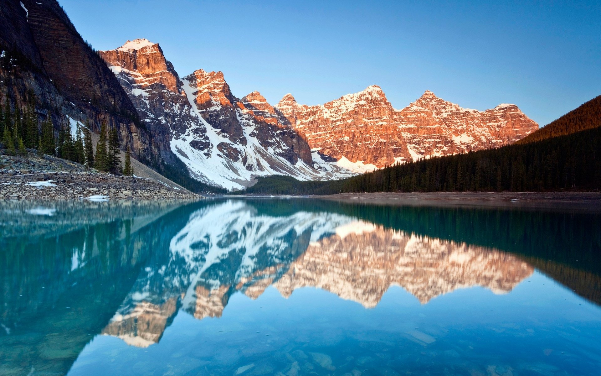 Download Snow Nature Moraine Lake HD Wallpaper