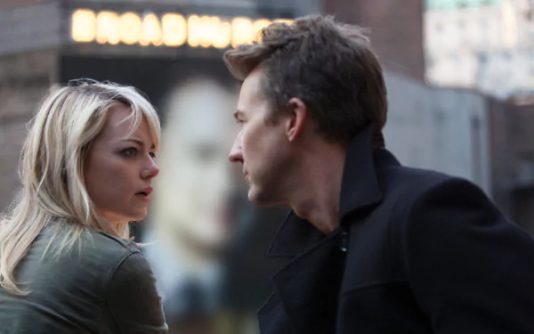 Sam (Birdman) Emma Stone Mike (Birdman) Edward Norton movie Birdman HD Desktop Wallpaper | Background Image