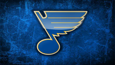 HD desktop wallpaper featuring the St. Louis Blues logo with a textured blue background, representing the sports team.