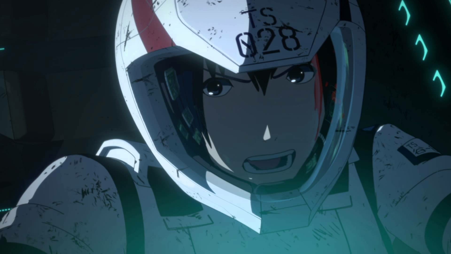 HD wallpaper of a character from Knights of Sidonia in a spacesuit, suitable as a desktop background.