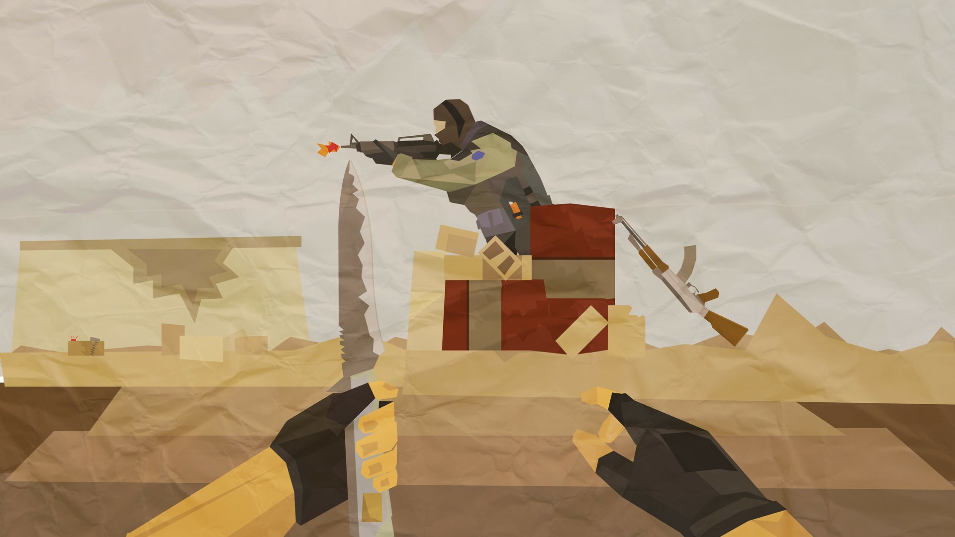 A stylized HD desktop wallpaper inspired by Counter-Strike: Global Offensive, featuring a character with a sniper rifle amid a dynamic and colorful setting.