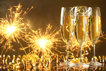 champagne sparkles holiday New Year HD Desktop Wallpaper | Background Image