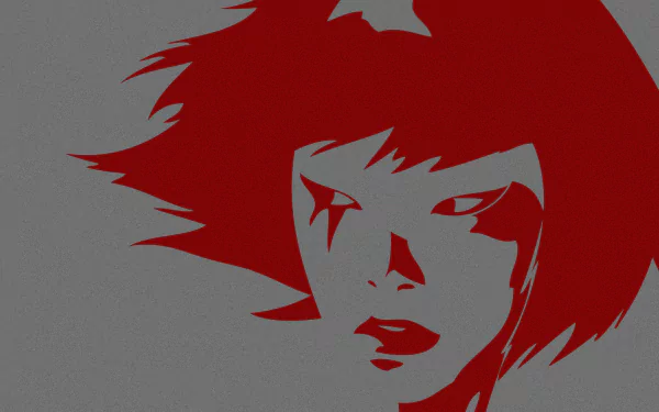 High-contrast red-and-gray portrait of Mirror's Edge protagonist Faith — 4K Ultra HD PC desktop wallpaper/background, video game artwork.