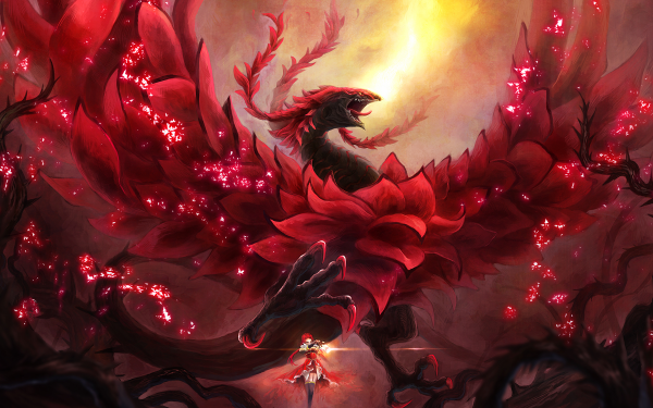 Anime Yu-Gi-Oh 5D's Akiza Izinski Dragon Thorns HD Wallpaper | Background Image