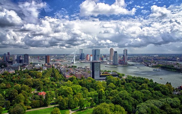 Man Made Rotterdam Cities Netherlands Sky Cloud Harbor HD Wallpaper | Background Image