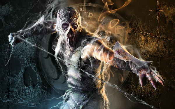 HD desktop wallpaper featuring a character from Mortal Kombat X, showcasing intense, dynamic energy.