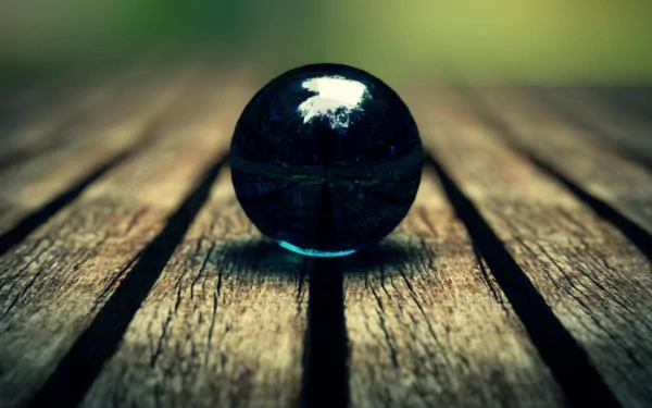 wood nature marble globe blue ball photography close-up HD Desktop Wallpaper | Background Image