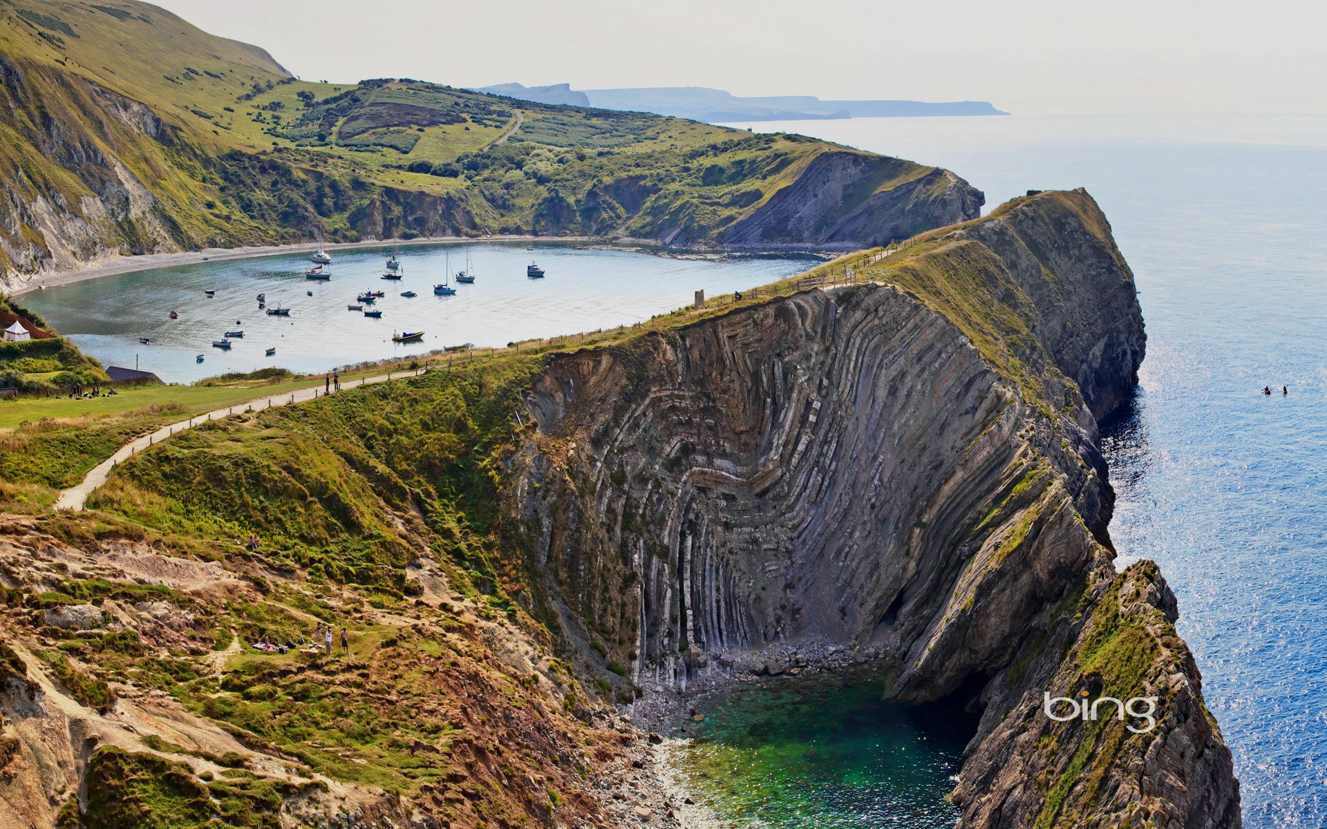 Download England Dorset Lulworth Cove Photography Coastline HD Wallpaper