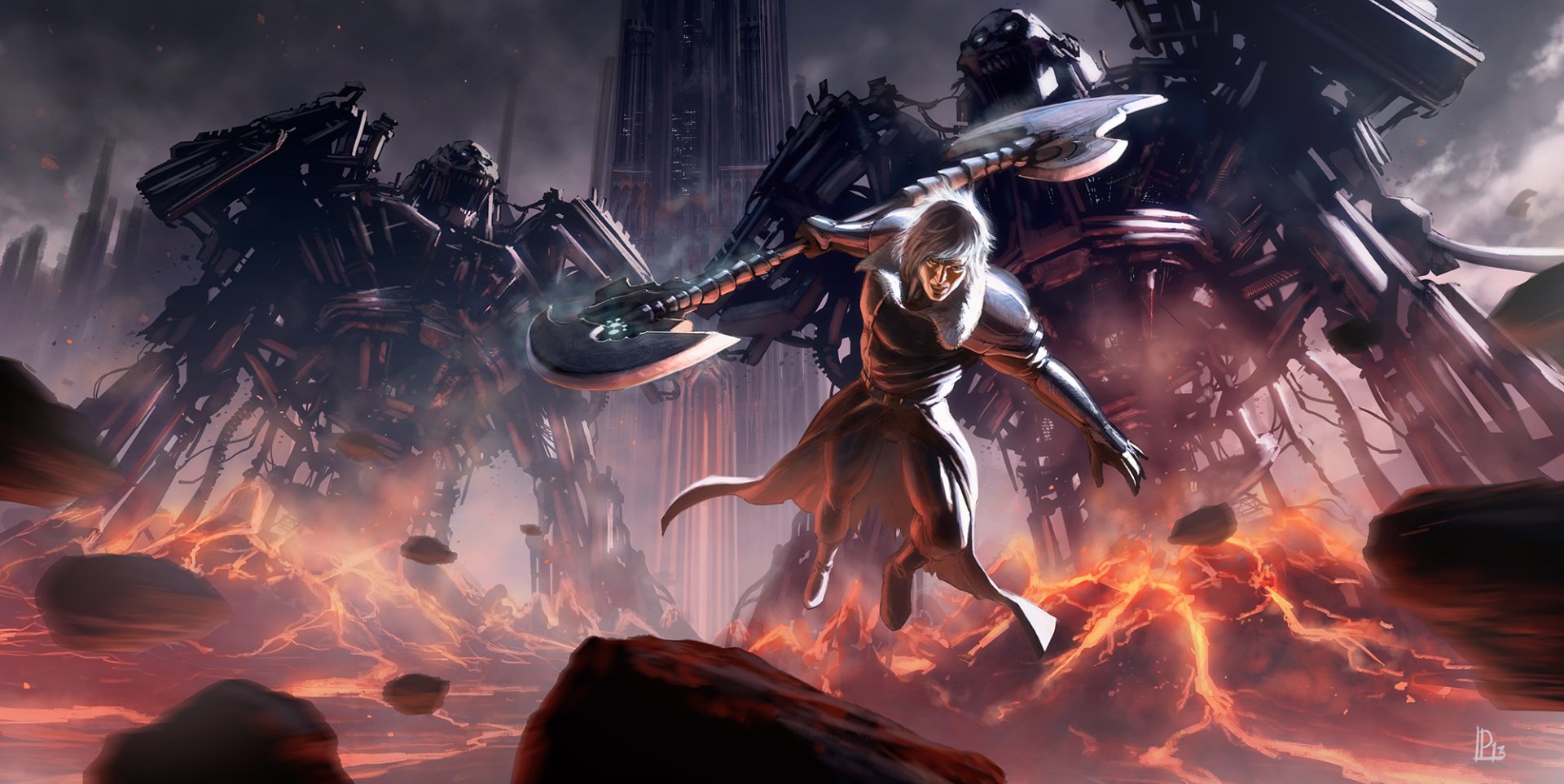 Download Sci Fi Woman Warrior Wallpaper by Pierre Loyvet